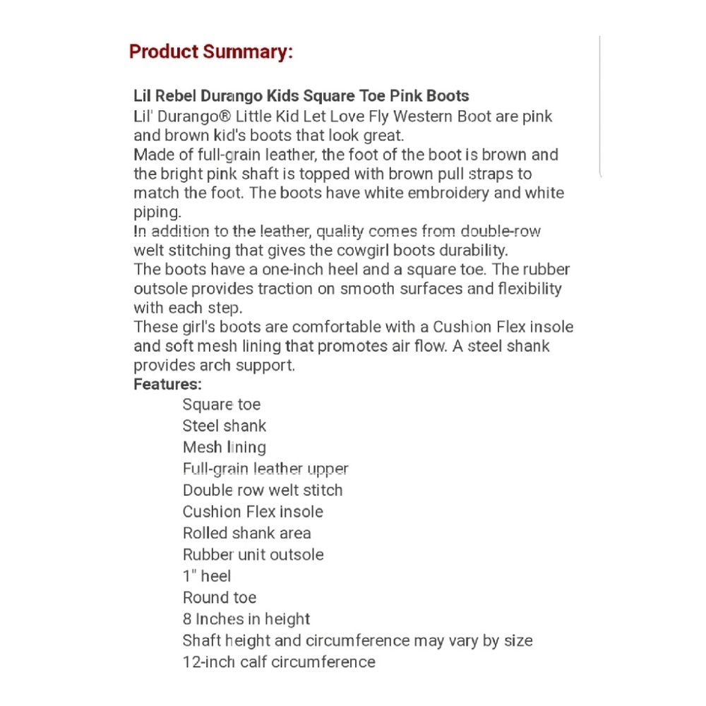 Pink Flare Rebel 8" Pull On Durango Boots - Picture 8 of 8